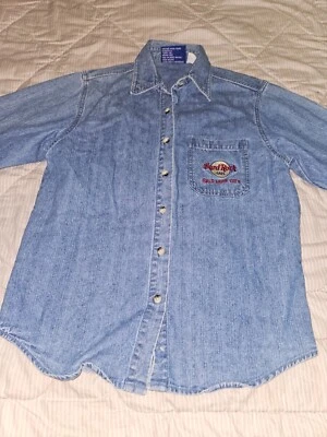 Camisa vaquera Hard Rock Café para hombre mediana Salt Lake City America azul abotonada Foto 1 de 4
