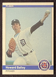 Howard Bailey 1984 MLB Detroit Tigers Pitcher Baseball Card Fleer #75