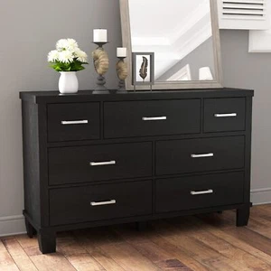 🔥Dresser for Bedroom Vintage Farmhouse Dresser with 7 Wide Drawers Metal Handle - Picture 1 of 9