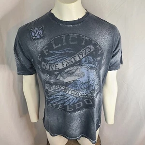 Affliction American Customs Grafik T-Shirt Herren Gr. Large L dunkelgrau - Bild 1 von 10