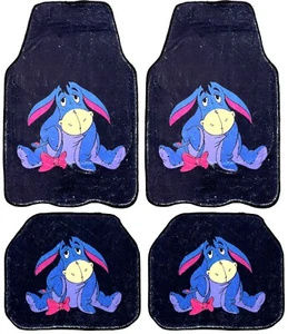 Eeyore Winnie the Pooh Universal Fit Car Floor Mats Sedan, SUVs Four pieces Sets - Foto 1 di 5