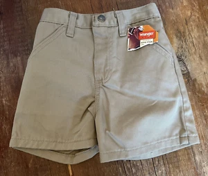Boys Toddler Wrangler Khaki Tan Shorts Sz 4T Shorts Belt Loops Elastic Waist - Picture 1 of 9