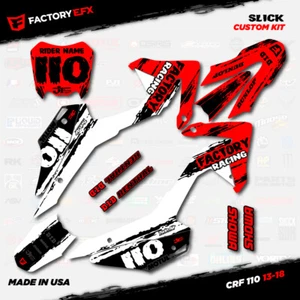 Kit de gráficos de carreras Crf110 blanco y rojo para calcomanía Honda 2013-2018 13-18 - Imagen 1 de 5