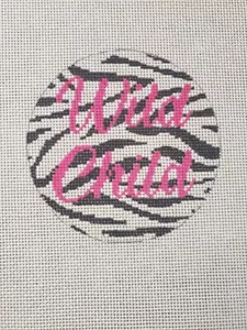 Ornamento tela punto ago dipinto a mano bambino selvatico rosa caldo con stampa zebrata 18m - Foto 1 di 2