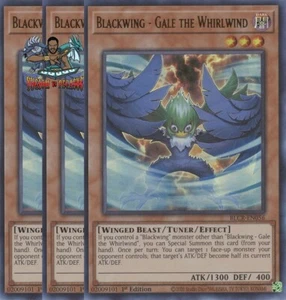 Yugioh! 3x Blackwing - Gale the Whirlwind BLCR-EN056 Ultra selten 1. Auflage NM - Bild 1 von 1