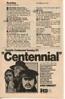 Centennial Robert Conrad Richard Chamberlain 1978 image imprimée page de découpage publicitaire