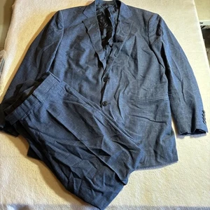 Ermenegildo Zegna Crossover Wool Silk Lenin Suit Men's Size US 44R EUR 56R Blue - Picture 1 of 18