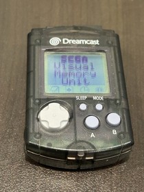 Official Sega Dreamcast Clear Black VMU HKT-7000 Memory Card /w New Battery