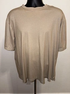 Camisa informal Van Heusen cuello redondo manga corta hombre L grande beige golf - Imagen 1 de 7