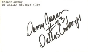 Danny Noonan Signed 3x5 Index Card Cut Cowboys Packers Autograph Den - Picture 1 of 1