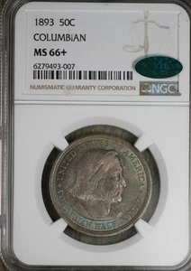1893 Columbian Commemorative Half NGC MS-66+  CAC!! - Picture 1 of 3