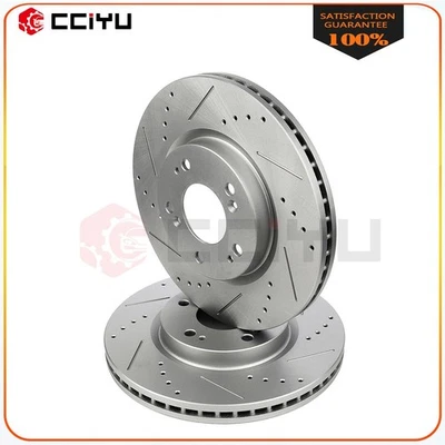 Front Drill & Slot Brake Rotors Discs For 2006-2011 2012 Mitsubishi Eclipse Foto 1 de 4