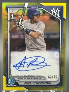2024 Bowman AGUSTIN RAMIREZ 1st Auto Yellow Refractor /75 - Picture 1 of 2