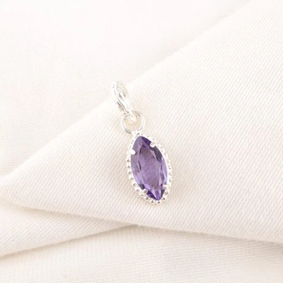 Iolith Quarz Edelstein 925 Sterlingsilber Handarbeit Schmuck Anhänger 1,2 Zoll - Bild 1 von 4