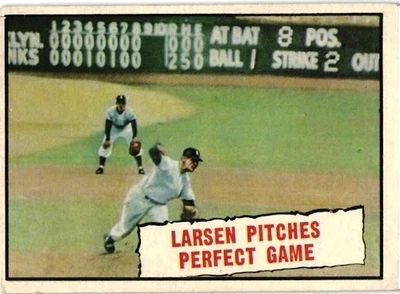 1961 TOPPS SP # 402 - DON LARSEN - BASEBALL THRILLS - NEW YORK YANKEES - VG - Image 1 of 2