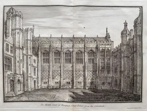 1800 Antique Print; Hampton Court Palace, Middle Court, London by Lysons - Picture 1 of 2