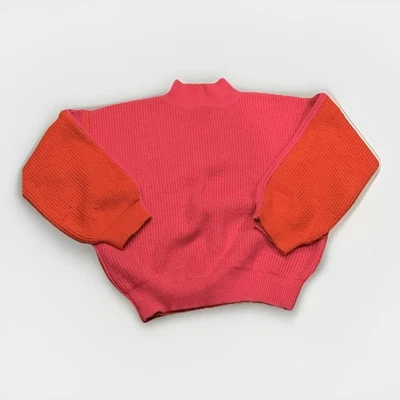 Lumiere Women's Medium Red Pink Long Balloon Sleeve Sweater Chunky Knit Soft - Image 1 of 3