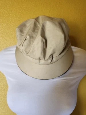 Burberry Women’s Tan Slouchy Cap Hat Satin Lined Size S - Image 1 of 4