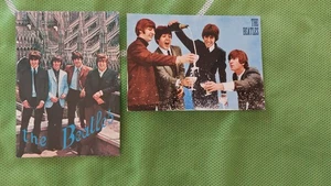 2 CARTOLINE PUBBLICITARIE I BEATLES  BAND GRUPPO COMPLESSO MUSIC VINTAGE - Picture 1 of 1