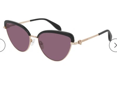 Gafas de sol Alexander McQueen AM0257S - 002 negras lentes violetas calaveras doradas Foto 1 de 4
