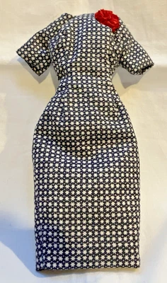 SC Limited Fashion for Barbie Silkstone Black & White Sheath w Red Rose - Image 1 of 3