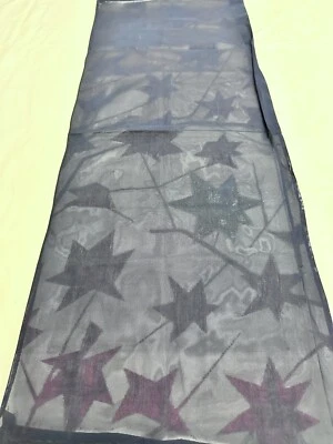 Vintage Japanese kiomono Sya fabric silk Navy Base 1.7 Yard Long  v171 - Image 1 of 4