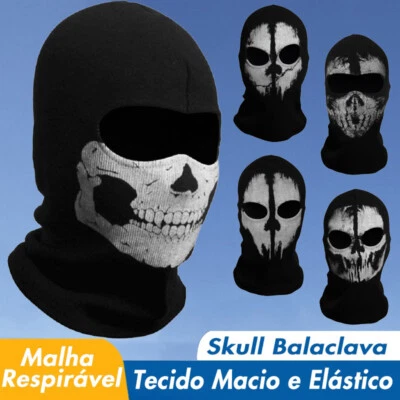Balaclava Halloween Ghost 2 Hole Skull Face Mask Motorcycle Cycling Helmet Hood - Image 1 of 4