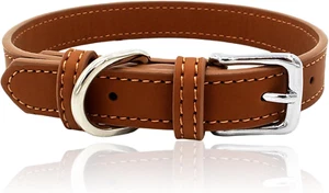 Rundes Leder Hundehalsband,gepolstertem Leder, strapazierfähiges Hundehalsband a - Bild 1 von 7