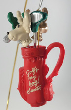 Vintage 1990 Christmas Ornament Hallmark Golf's My Bag Plastic Moose Club Bag