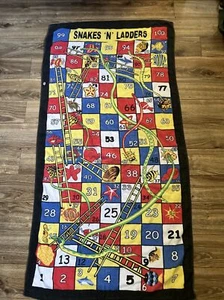 SNAKES & LADDERS - Vtg Classic Board Game Beach Pool Towel, 28” x 54” - Picture 1 of 3
