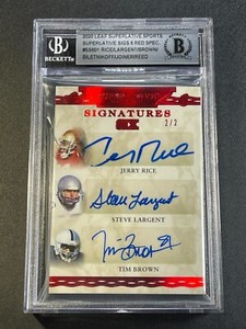JERRY RICE LARGENT TIM BROWN BILETNIKOFF JOINER REED 6-PLAYER AUTO #'D 2/2