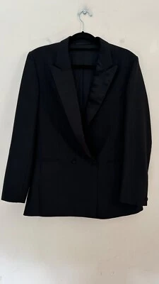 Moss Bros Mens Dinner Jacket Wool Blend Black 38 Regular - Image 1 of 4