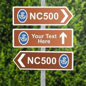 Personalised NC500 Directional Road Sign Scotland North Coast 500 Acrylic Sign - Picture 1 of 7