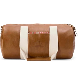 J. W. Brewster Cognac Soft Leather Duffle Weekender Bag Luxury 19" New - Picture 1 of 4