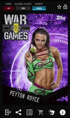 Topps WWE Slam 2017 Peyton Royce War Games Purple Bsae 500cc Rare Digital - Image 1 of 2