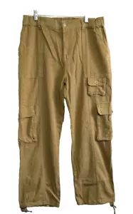 CaseI Hiking Cargo Pant Women L Tan 7 Pockets Drawstring Ankle NWT Free Ship - Picture 1 of 13