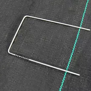 More details for 100 x metal/steel ground staple pegs/pins for weed control fabric membrane cover