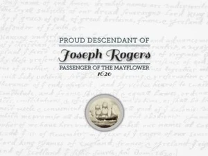 Joseph Rogers - Certificato stampa 8x10 commemorativo pellegrino Mayflower - Foto 1 di 2