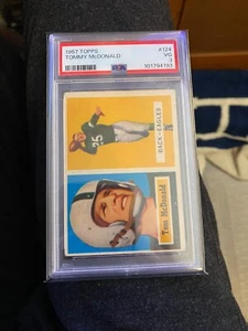1957 Topps Football #124 Tommy McDonald RC PSA 3 - Foto 1 di 3