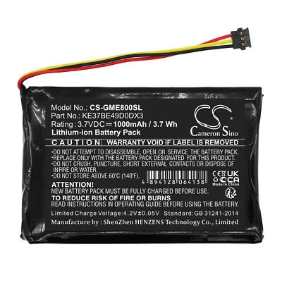 BATTERIE Li-Ion 3,7V 1000mAh/3,7Wh Tipo KE37BE49D0DX3 Para Garmin Edge 800 - Imagen 1 de 4