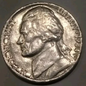 P Jefferson 1984 relleno de níquel en marca de ceca - Imagen 1 de 4