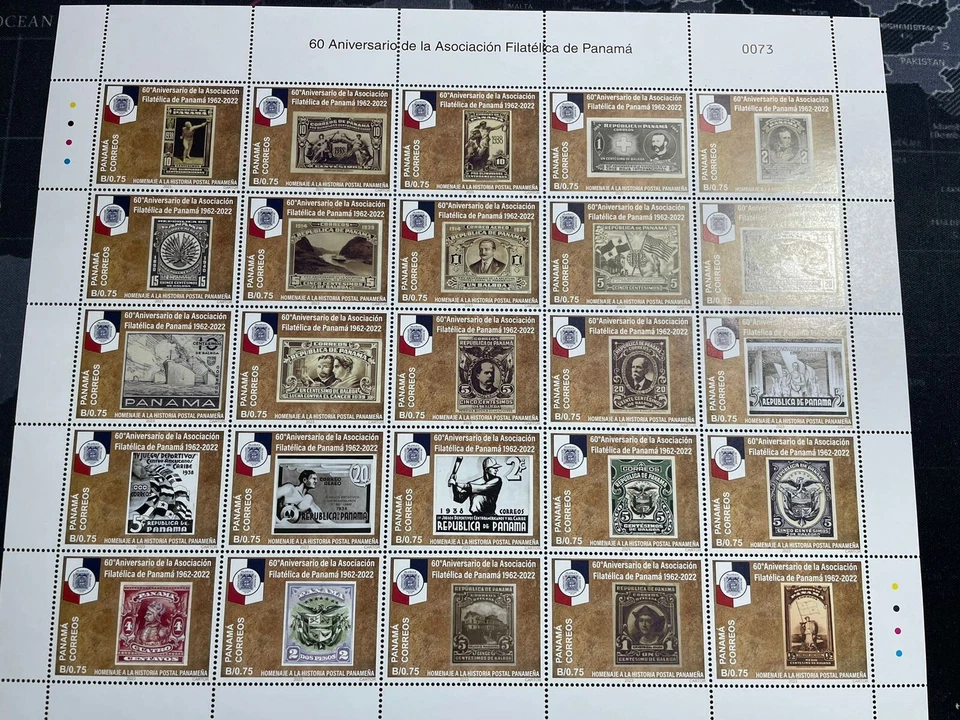 PANAMÁ 2023 NOVOS SELOS ASONUMPA "ASSOCIAÇÃO FILATÉLICA DO PANAMÁ" FOLHA SEM MARCA DE CHARNEIRA - Imagem 1 de 1