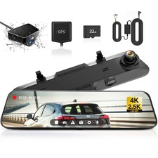 WOLFBOX G900 4K+2.5K Front and Rear Mirror Camera Free 32GB Card Dash Cam