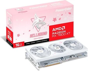 Power Color Radeon RX7800XT Graphic Board GDDR6 16GB RX7800XT 16G-L/OC/SAKURA - Picture 1 of 9
