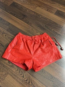 Philipp Plein Original Women's LEATHER MINI Shorts Red Size S - Picture 1 of 24