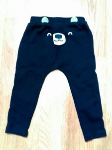 Carter's Baby Boys Bear with Ears Blue Long  100% Cotton Pull On Pants 12 months - Picture 1 of 6