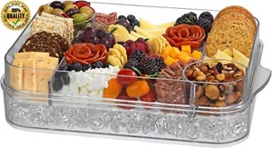 Serveware Set Versatile Tray Platter 2 Piece Indoor Outdoor BPA Free Portable US - Picture 1 of 7