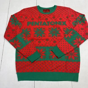 PENTATONIX HOLIDAY RED/GREEN KNIT SNOWFLAKE SWEATER SIZE LARGE  NEW - Picture 1 of 6