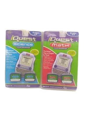 Leap Frog iQuest Science & Math Cartridges A and B Grades 6-8 New Sealed - Image 1 of 4