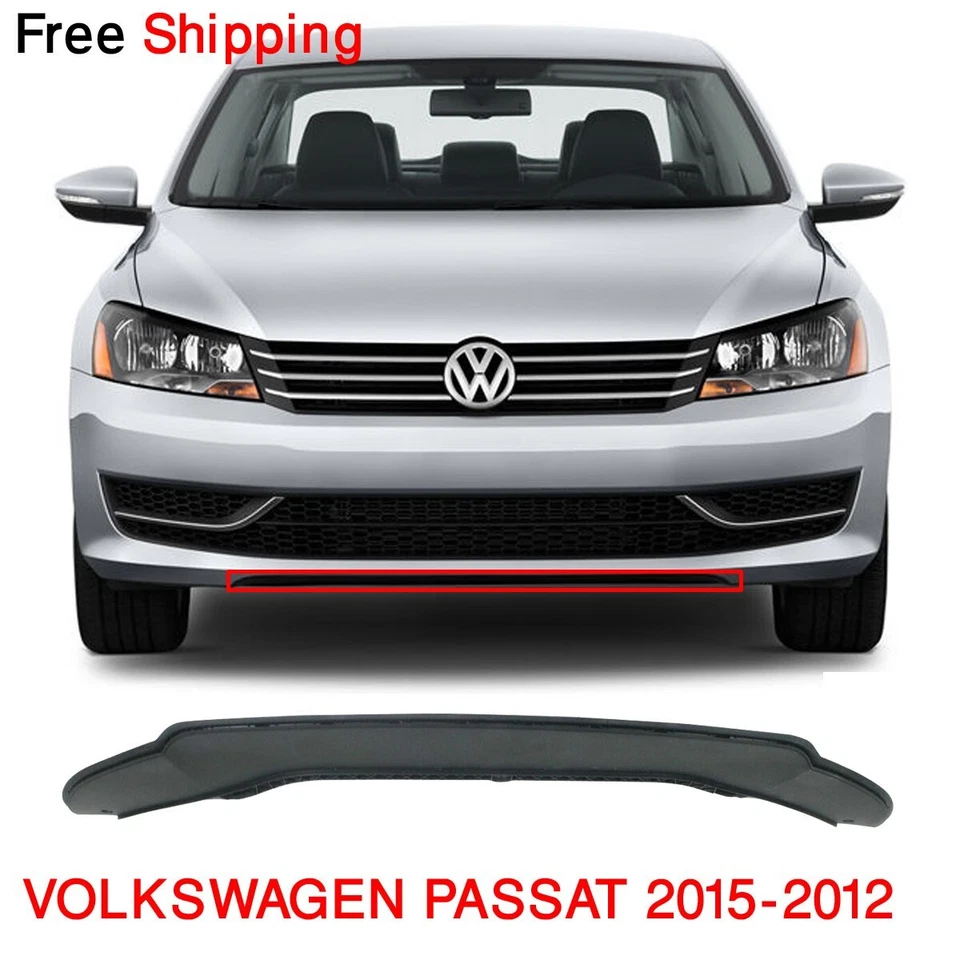 New Bumper Lower Spoiler For 2012-2015 Volkswagen Passat Front Textured - Image 1 of 4